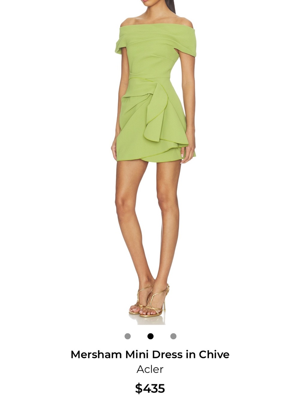 Acler Mersham Mini Dress in Chive Green